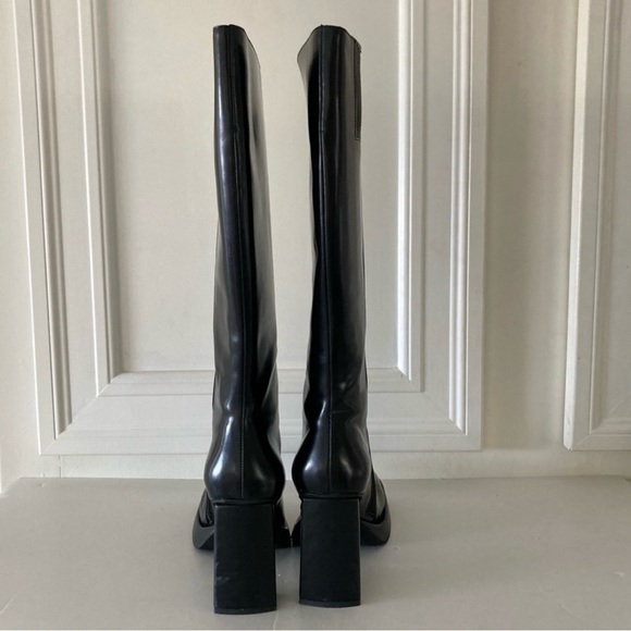 NWT Free People Jeffery Campbell Taysha Tall Black Leather Boots Sz 8.5 - Picture 3 of 7